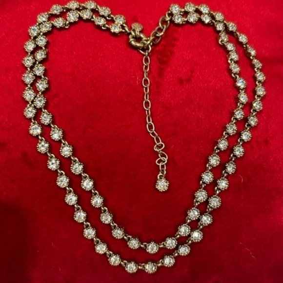 J. Crew Jewelry - J. CREW 2-Strand Gold Rhinestone NECKLACE